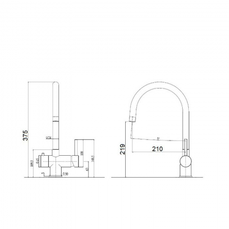 Кухонный смеситель Fabiano FKM 315 SS Cream A-60
